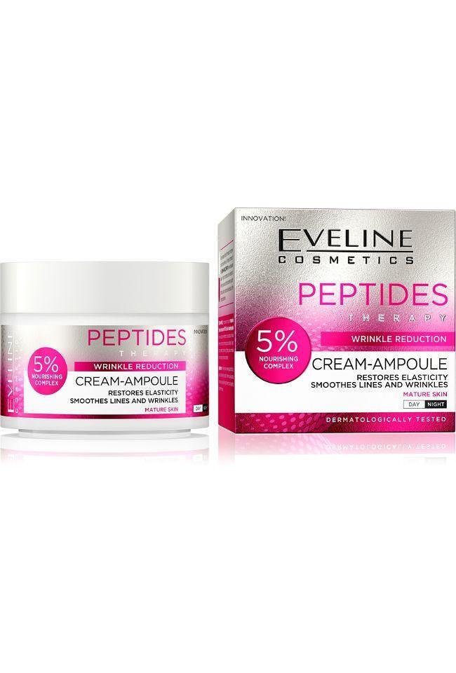 Eveline CREAM-AMPOULE PEPTIDES ДН/НЩ КРЕМ ЗА ЛИЦЕ - РЕДУЦИРАНЕ НА БРЪЧКИТЕ 50МЛ