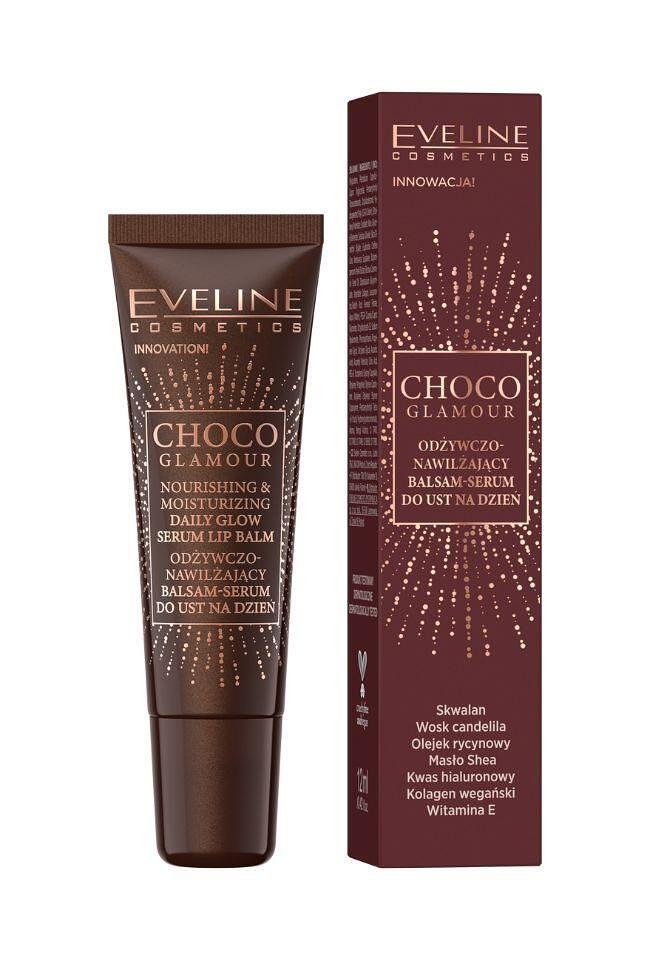 Eveline CHOCO GLAM ИНТЕНЗИВНО РЕГЕНЕРИРАЩ БАЛСАМ-СЕРУМ ЗА УСТНИ, 12 МЛ