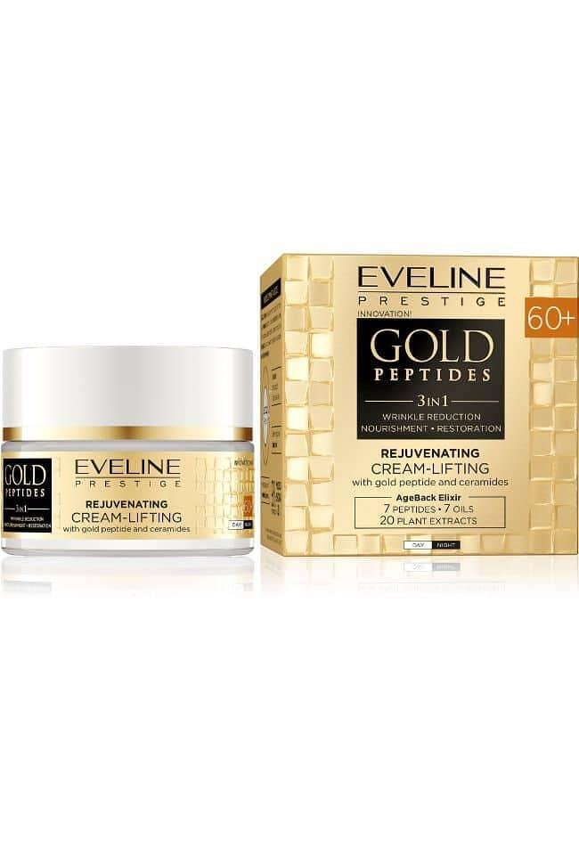 Eveline GOLD PEPTIDES 60+ ДНЕВЕН/НОЩЕН ПОДМЛАДЯВАЩ ЛИФТИНГ-КРЕМ, 50 МЛ