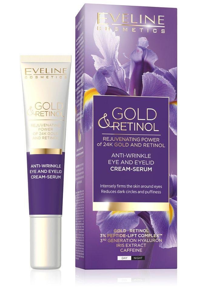 Eveline GOLD&RETINOL ОКОЛООЧЕН КРЕМ ПРОТИВ БРЪЧКИ, 20 МЛ