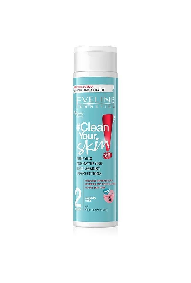 Eveline CLEAN YOUR SKIN ПОЧИСТВАЩ И МАТИРАЩ ТОНИК, 225 МЛ
