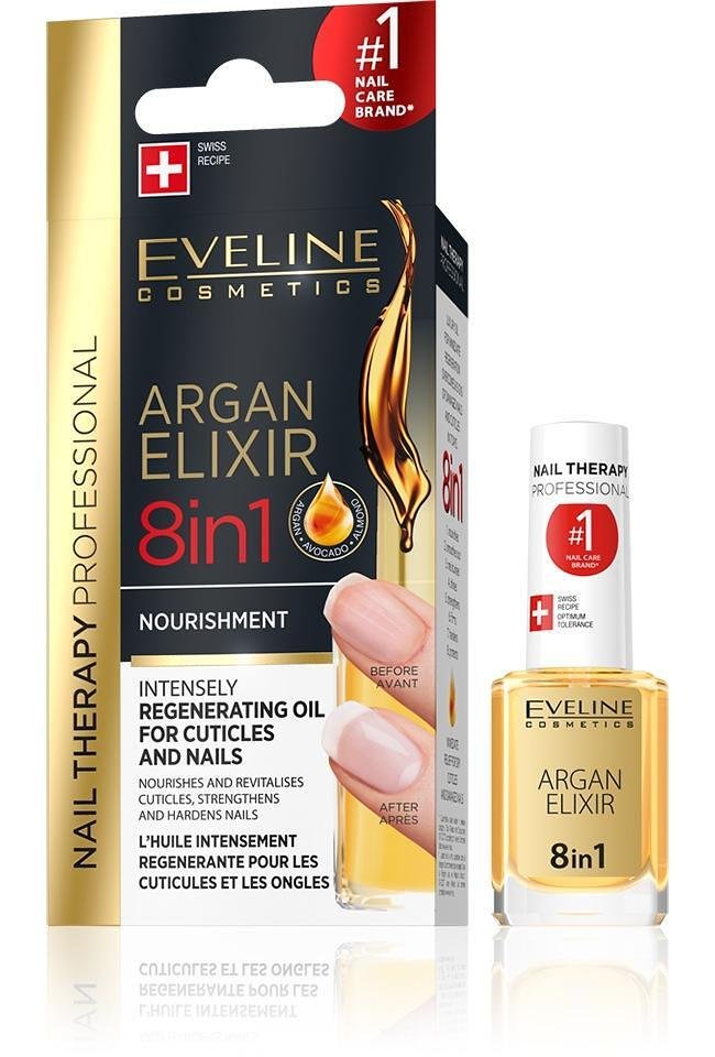 Eveline Nails Балсам за нокти Argan Elixir 8 в1, 12 мл