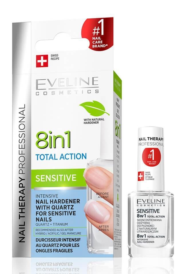 Eveline Nails Интенз. заздравител Total Action Sensitive, 12 мл