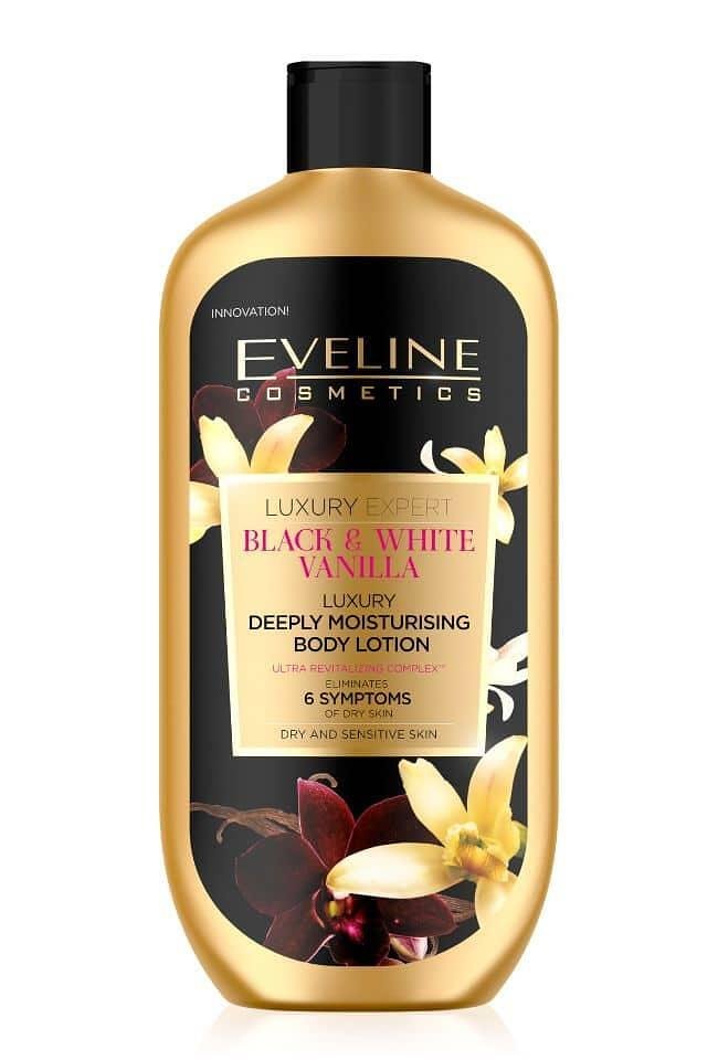 Eveline LUXURY EXPERT ХИДРАТ. ЛОСИОН ТЯЛО BLACK&WHITE VANILLA, 350 МЛ