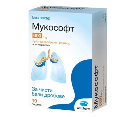 Мукософт, 600 мг, 10 сашета