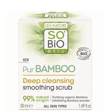 So'Bio, Pur Bamboo, изглаждащ скраб за лице, 50 мл.