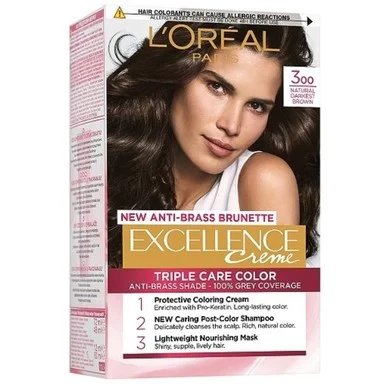 L'Oréal Excellence Creme, боя за коса, 300 тъмно кафяв
