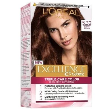 L'Oréal Excellence Creme, боя за коса, 5.32 слънчево кафяво