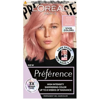 L'Oréal Preference Vivid Colors, боя за коса, 9.213 розово златист цвят