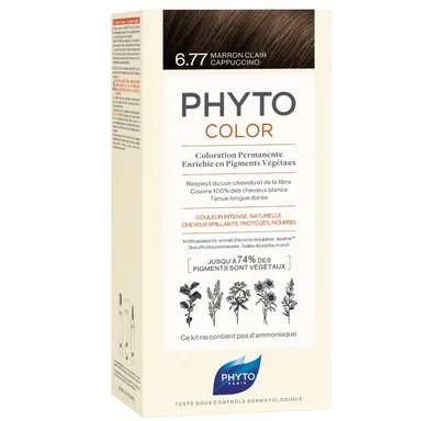 Phyto Color, Боя за коса, №6.77 светло кестеняв капучино