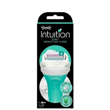 Wilkinson Sword Intuition Sensitive Care, самобръсначка и резервни ножчета за бръснене