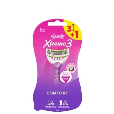 Wilkinson Sword Xtreme 3 Beauty Comfort, Дамска еднократна самобръсначка, 3+1 броя