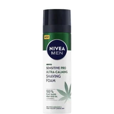 Nivea Men Sensitive Ultra-Calming, Пяна за бръснене с конопено масло и витамин Е, 200 мл