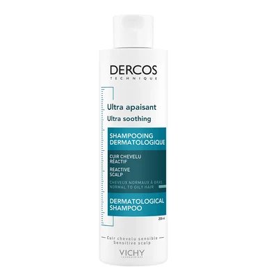 Vichy, Dercos Ultra, успокояващ шампоан за нормална и мазна коса, 200 мл.