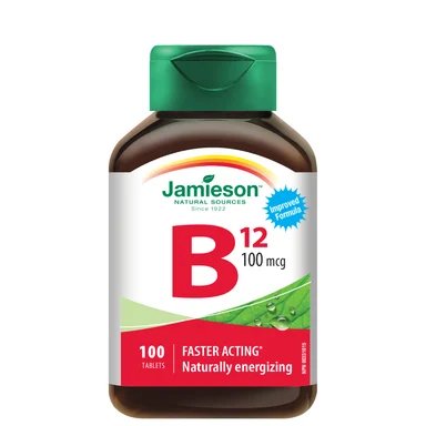 Витамин B12, 100 мкг, 100 таблетки, от Jameison
