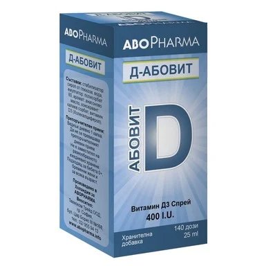 D-Abovit, Витамин D3, спрей със 140 впръсквания, 25 мл, от Abopharma
