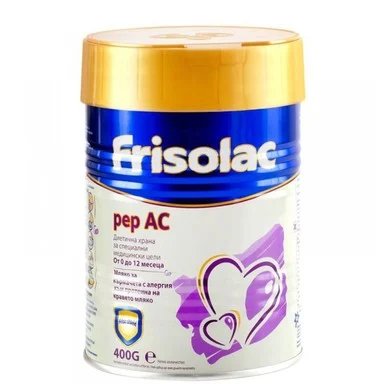 Frisolac PEP AC, Адаптирано мляко при алергии, от 0 до 12 месеца, 400 г