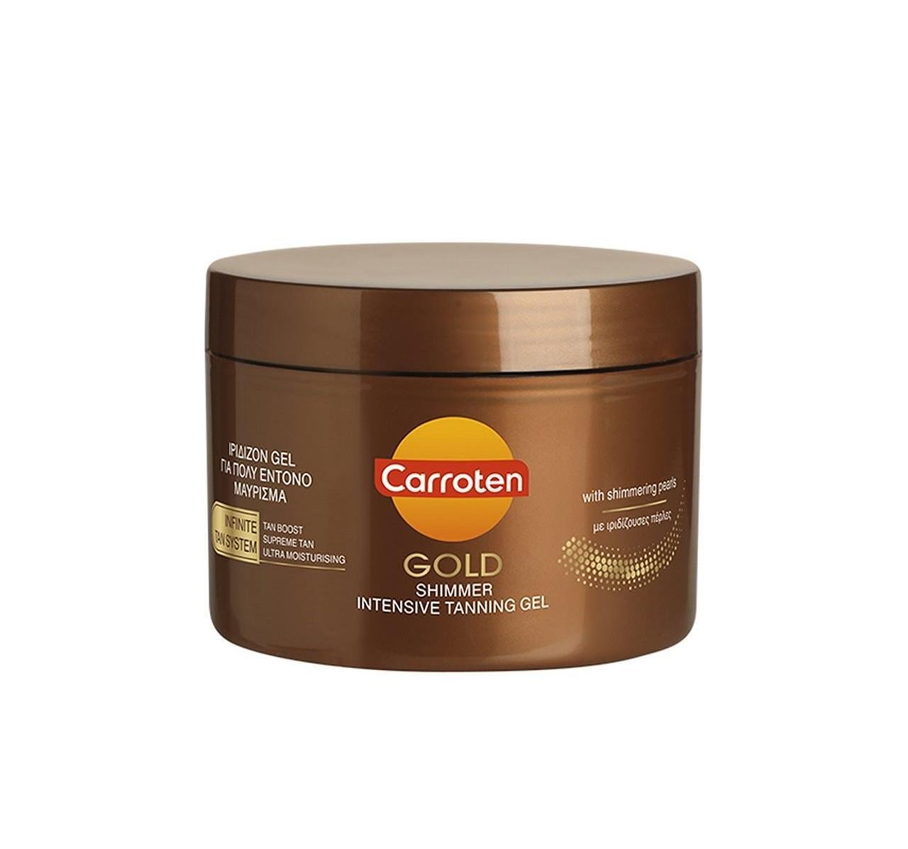 Carroten Gold, Shimmer Intensive Tanning Gel Iridescent, за интензивен тен, 150 мл.