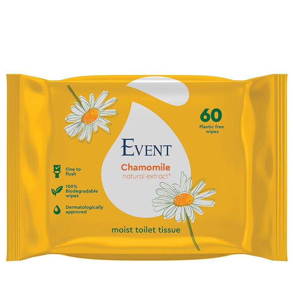 Event, влажна тоалетна хартия с екстракт от лайка, 60 броя