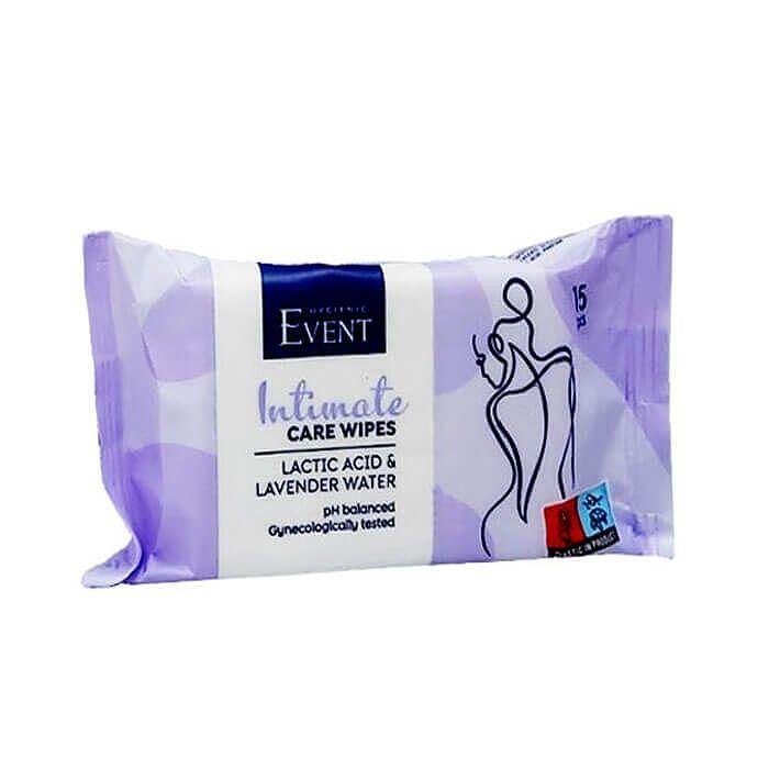 Event Intimate Care wipes, мокри кърпички за интимна хигиена с лавандулова вода и млечна киселина, 15 бр.