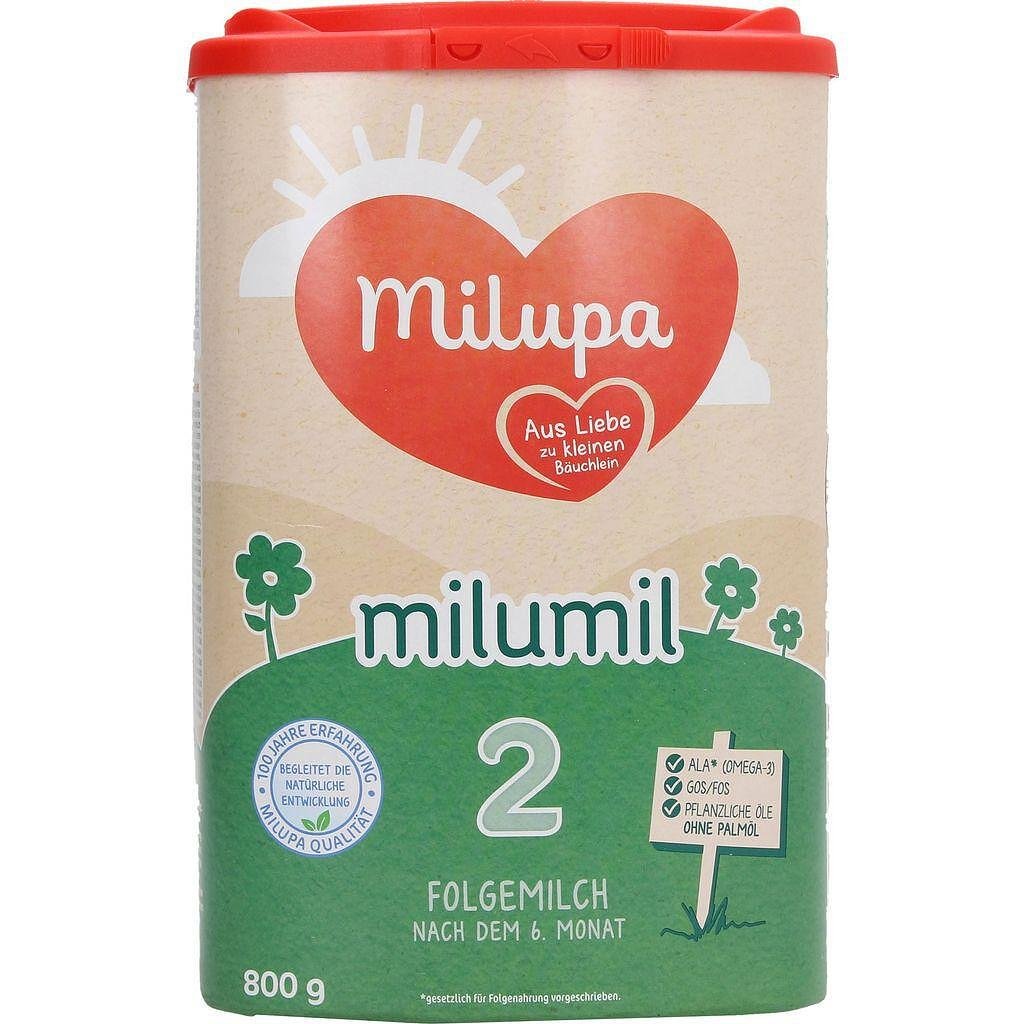 Milupa Milumil 2, адаптирано мляко за кърмачета, 6-12 месеца, 800 гр.