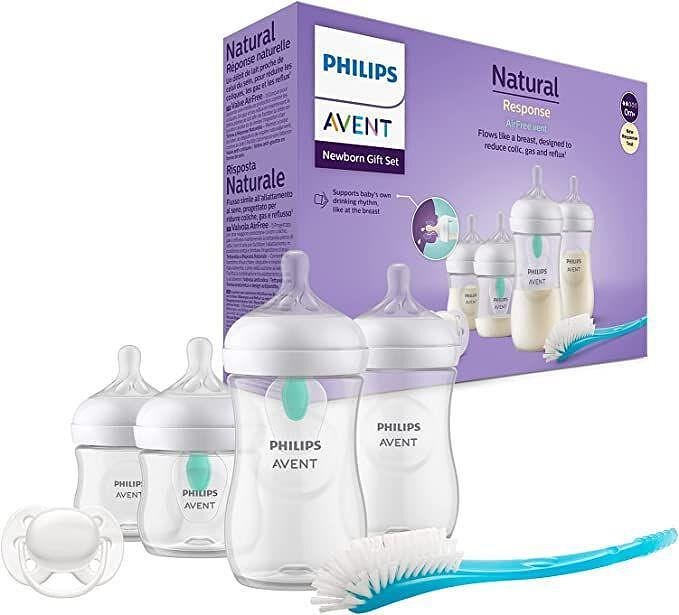 Philips Avent, Natural Response 3.0, шише, 2х125 мл + шише 2х260 мл + 2 клапи AirFree + залъгалка + четка