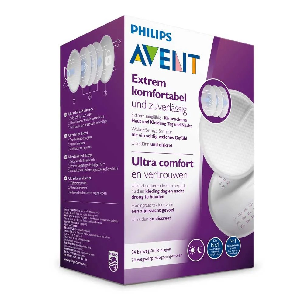 Philips Avent, еднократни подплънки за гърди, 24- 100 бр.