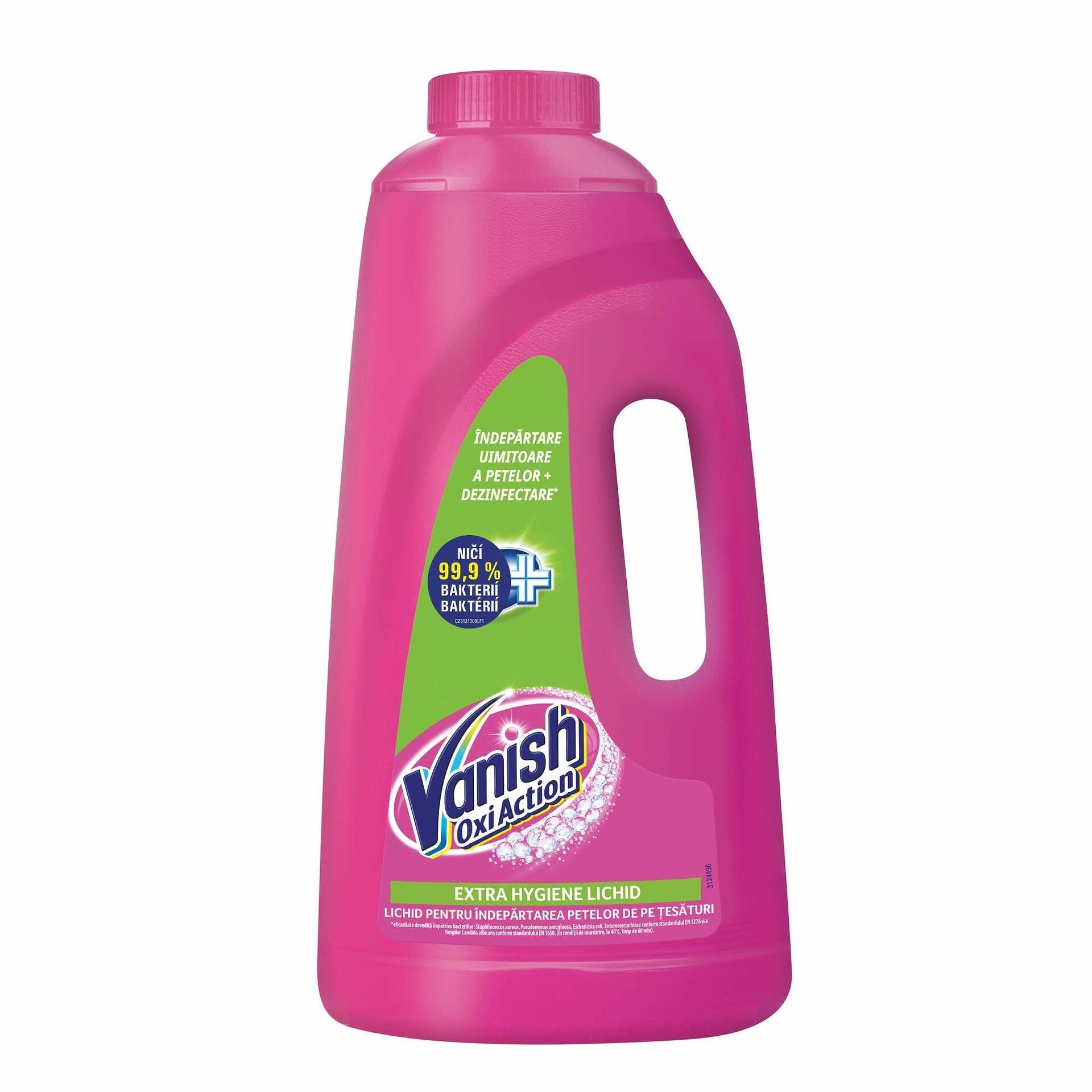 Vanish Extra Hygiene, течен препарат за отстраняване на петна за бели и цветни дрехи, 1.88 мл.