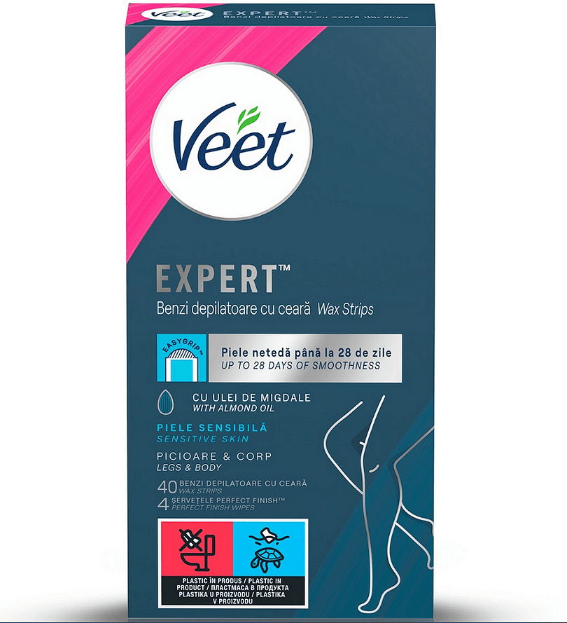 Veet Еxpert Sensitive, Ленти за тяло и крака за чувствителна кожа