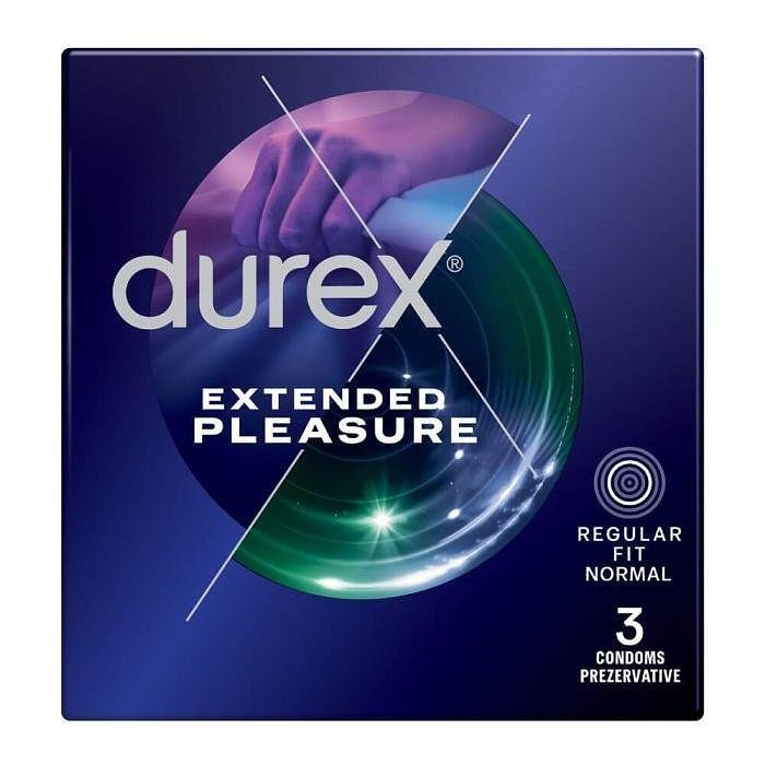 Durex Extended Pleasure, презервативи, 3 бр.
