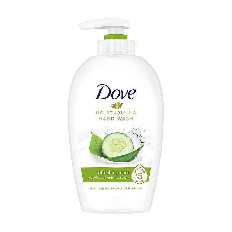 Dove, Caring Hand Wash, течен сапун, подхранващ и хидратиращ, с краставица и зелен чай, 250 мл.