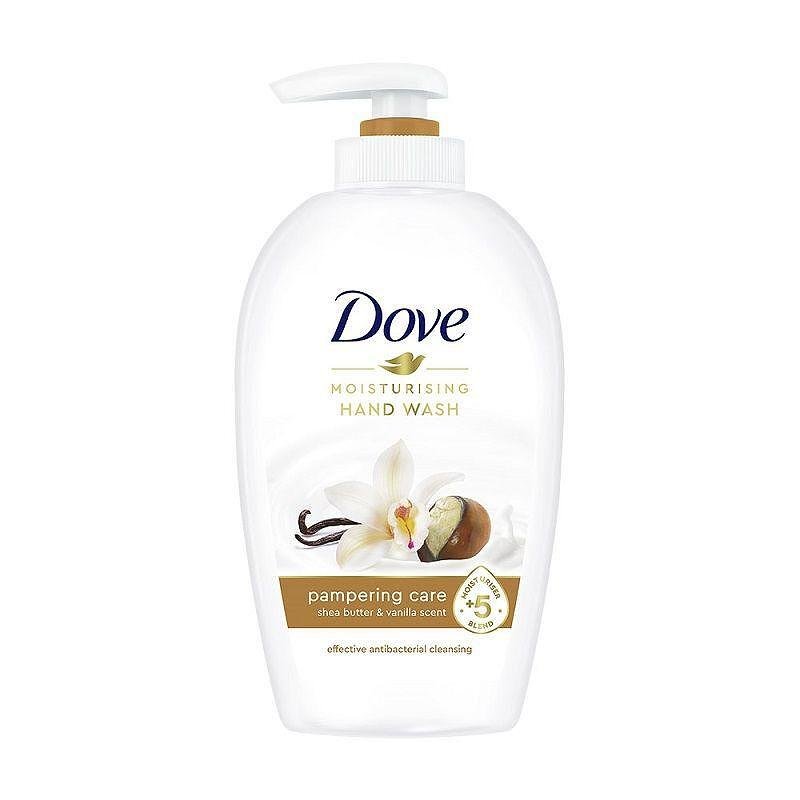 Dove, Caring Hand Wash, течен сапун, подхранващ и хидратиращ, с масло от ший и ванилия, 250 мл.