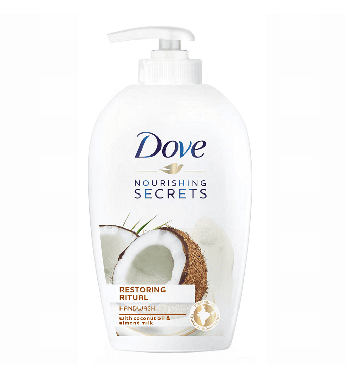 Dove, Nourishing Secrets, течен сапун, възстановяващ, с кокос и бадем, 250 мл.