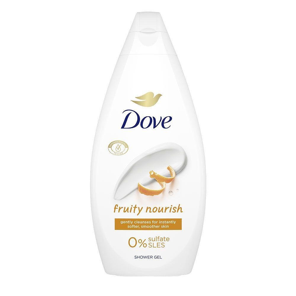 Dove, Fruity Nourish, 0% Sulfate SLES, хидратиращ и подхранващ душ гел, 450 мл.
