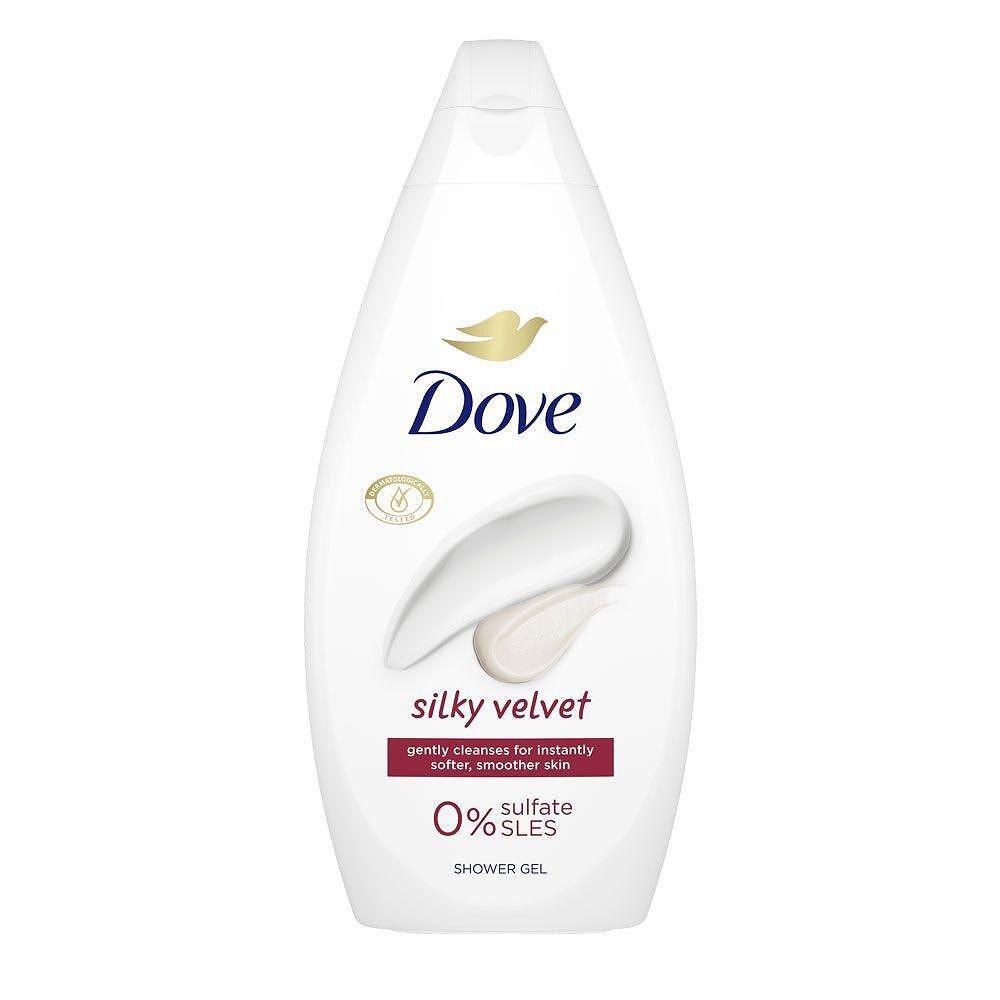 Dove, Silky Velvet, 0% Sulfate SLES, хидратиращ душ гел, 450 мл.