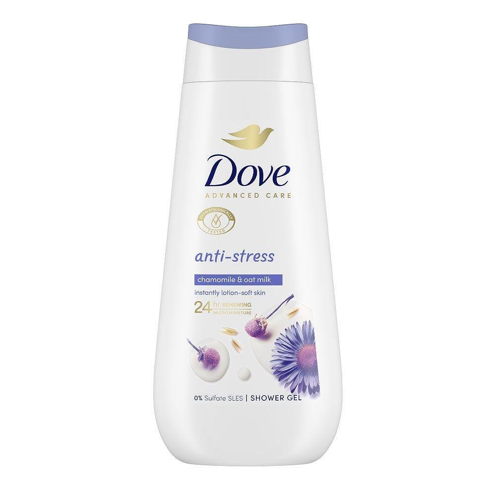 Dove, Advanced Care, 0% Sulfate SLES, хидратираш душ гел с лайка и пшеница, 225 мл.