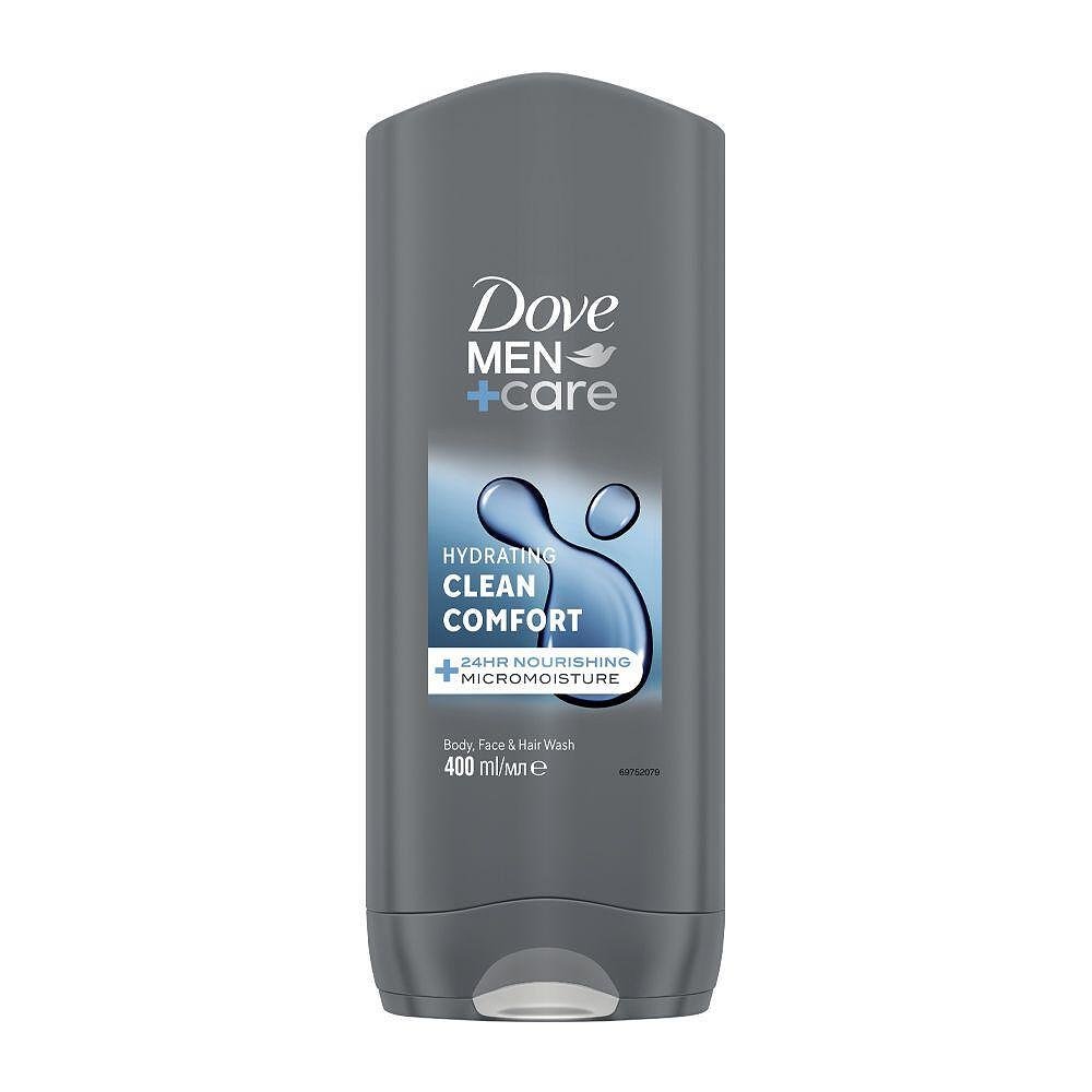 Dove, Men Care, Hydrating Clean Comfort, хидратиращ и подхранващ душ гел за мъже, 400 мл.
