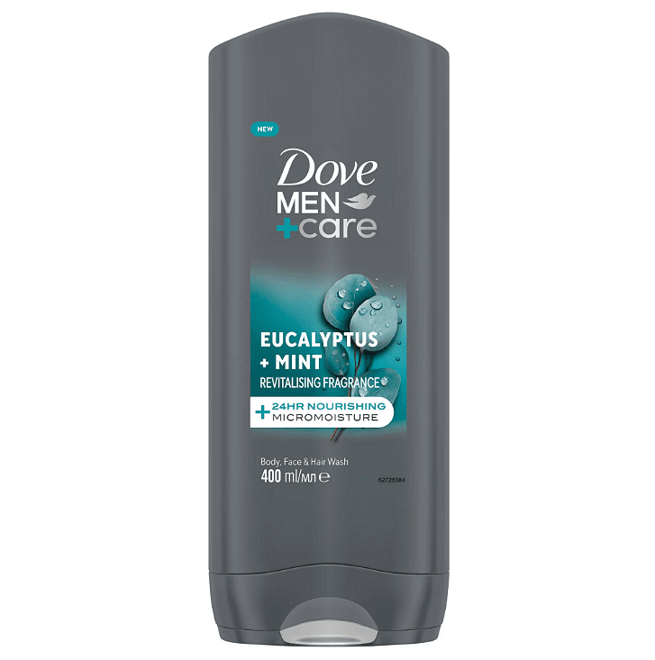 Dove, Men Care, Revitalizing Fragrance, подхранващ душ гел за мъже с евкалипт и мента, 400 мл.