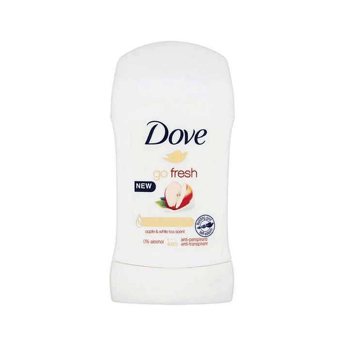 Dove, Go Fresh, 0% alcohol, део стик против раздразнения с аромат на ябълка и бял чай, 40 мл.