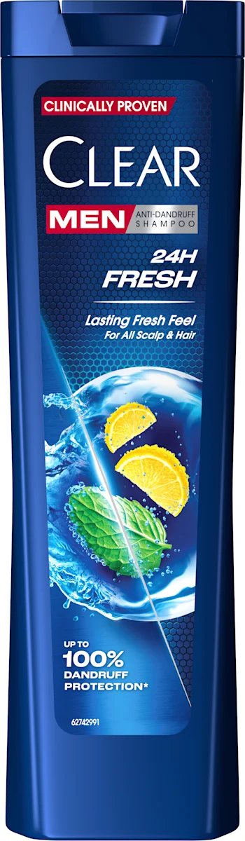 Clear, 24h. Fresh, Antidandruff, мъжки шампоан против пърхот