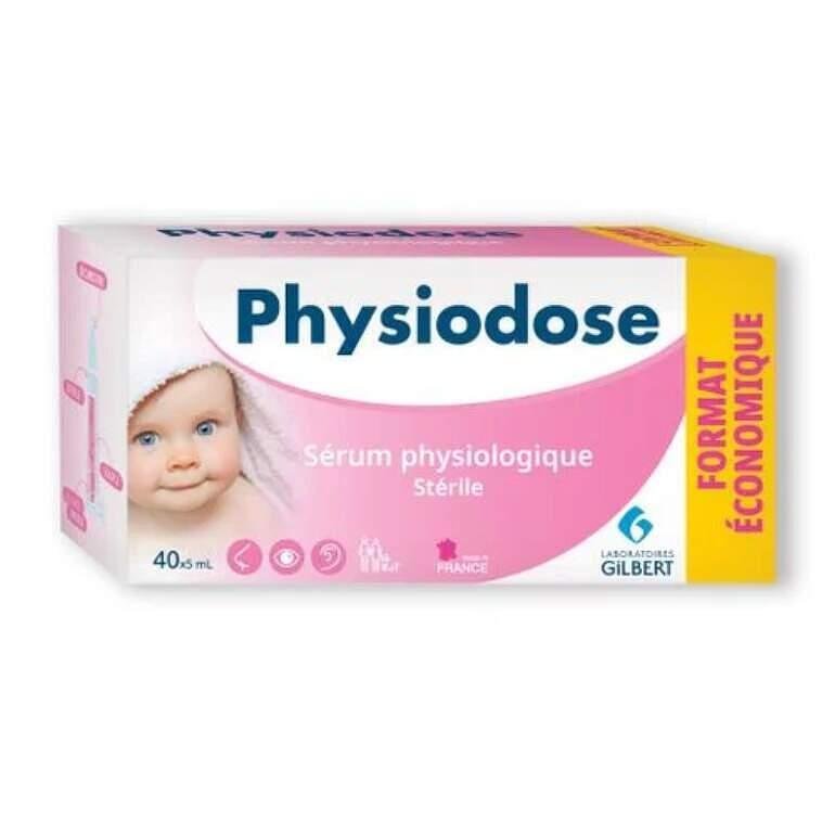 Physiodose, стерилен физиологичен разтвор за промивка за бебета, 40 монодози х 5мл, от Gilbert