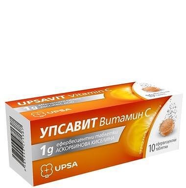 Upsavit, витамин C, 1000 мг., 10 ефервесцентни таблетки от UPSA