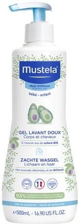 Mustela Нежен измиващ гел за коса и тяло х500 мл