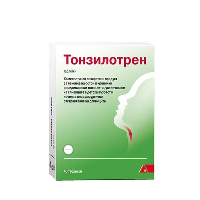 Тонзилотрен, при рецидивиращи тонзилити, 40 таблетки, от DHU