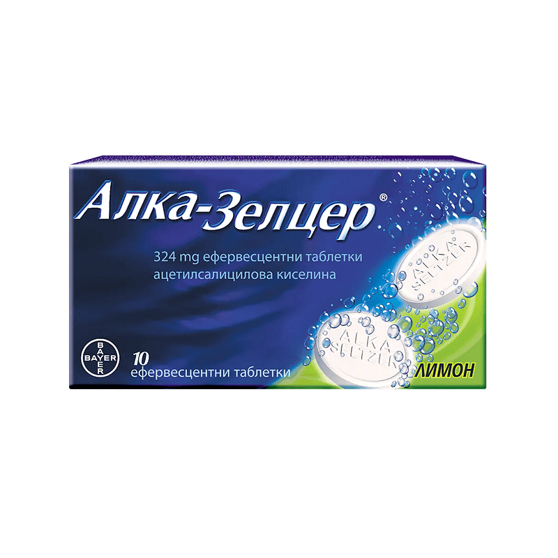 Алка-Зелцер, при главоболие и температура, 10 ефервесцентни таблетки, от Bayer