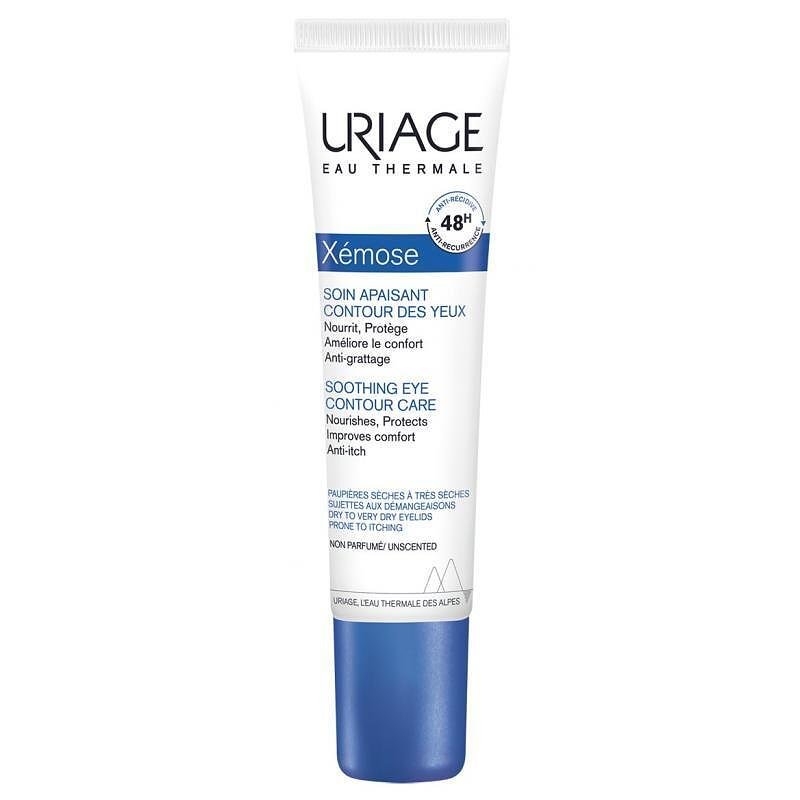 Uriage Eau Thermale, Xémose Soothing Eye Contour Care, успокояващ гел за околоочния контур за суха и атопична кожа, 15 мл.