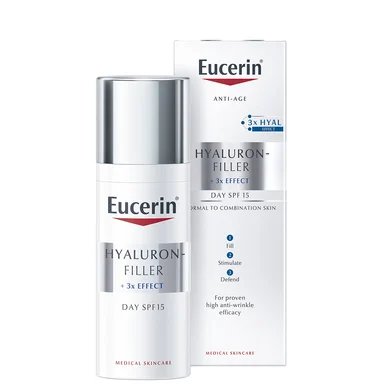 Eucerin Hyaluron-Filler Light, дневен крем за нормална и смесена кожа, SPF15, 50 мл.