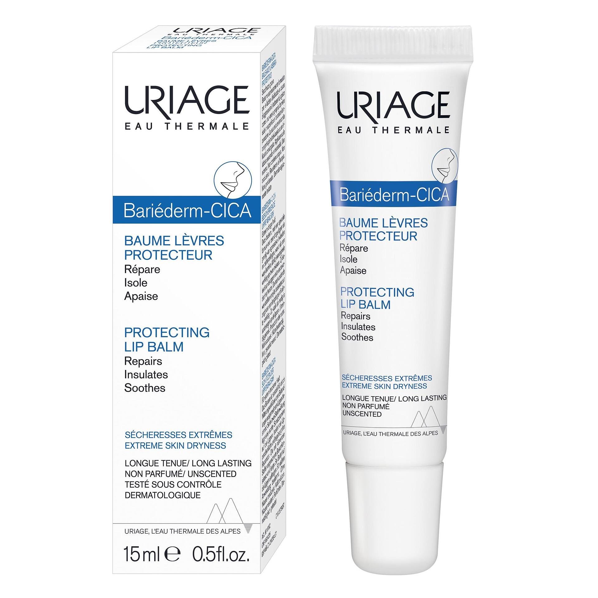 Uriage Eau Thermale, Bariéderm - CICA Baume Lèvres, защитен и възстановяващ балсам за устни, 15 мл.