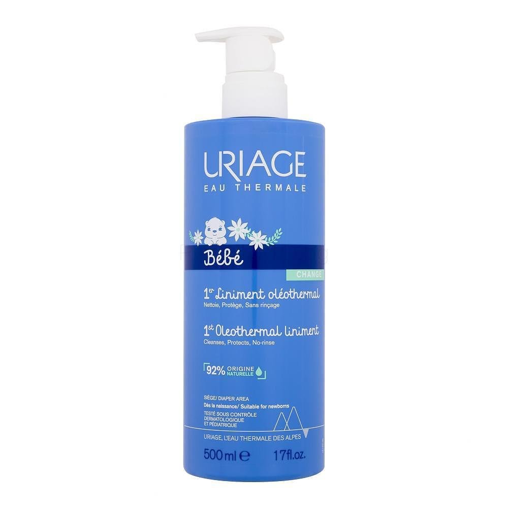 Uriage Eau Thermale, Bébé 1st Liniment Oleothermal, почистващ бебешки крем за зоната на пелените, 500 мл.