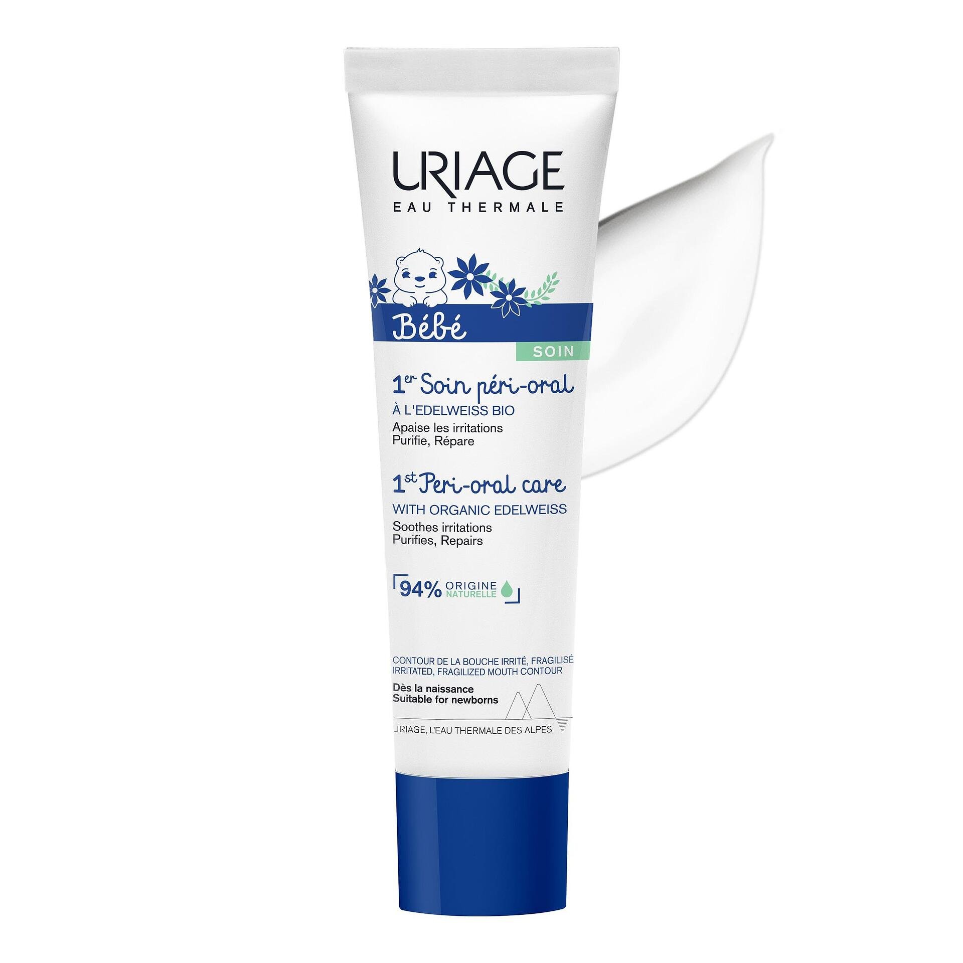 Uriage Eau Thermale, Bébé 1st Peri-oral Care, бебешки възстановяващ крем срещу раздразнена кожа около устните, 30 мл.